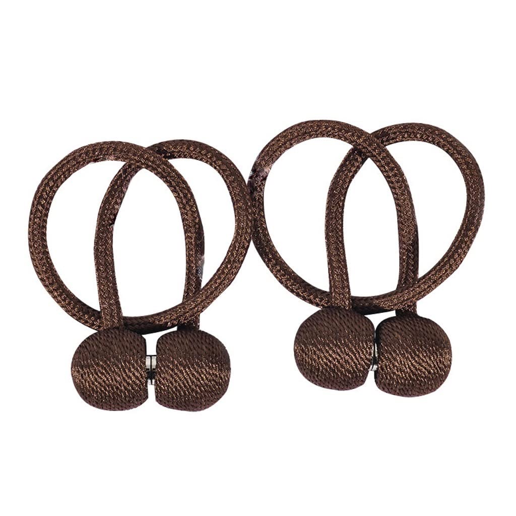 Alzapaños para Cortinas, Paquete De 2 Cortinas Magnéticas, Prácticos Alzapaños para Cortinas, Ganchos para Alzapaños De Cortinas De 38 Cm/14. Frenillo De 97 Pulgadas (Marrón)