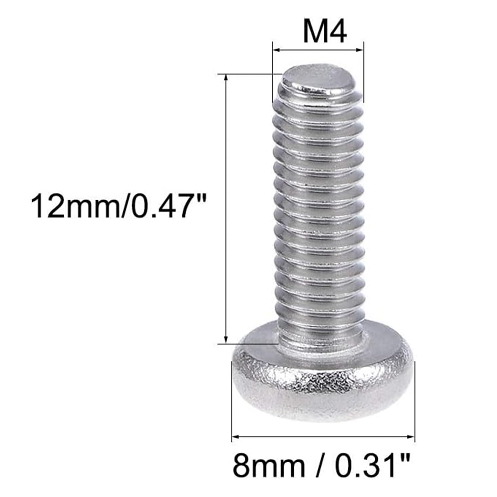 MACHSWON M4x12mm Machine Screws Pan Phillips Cross Head Screw 304 Stainless Steel Round Head Cross Screw Fasteners Bolts 30Pcs - Image 2