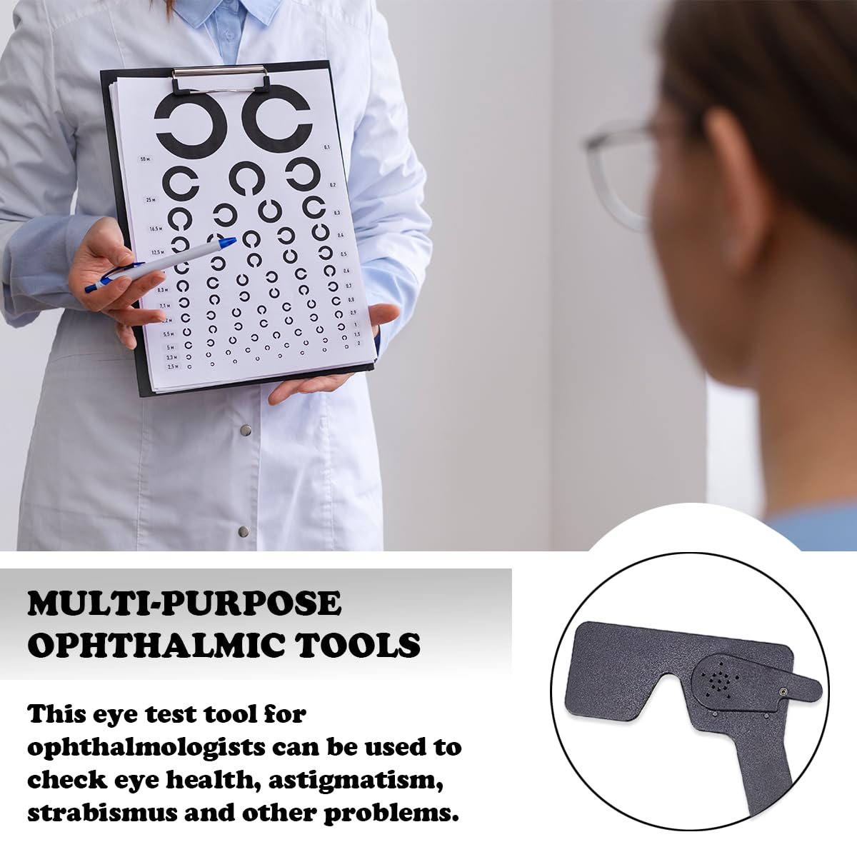 ZJIVQO Handheld Eye Occluder Pinhole Occluder Ophthalmic Eye Occluder for Ophthalmologist Orthoptist or Optometrist Home Doctor Hospital,Black - Image 4