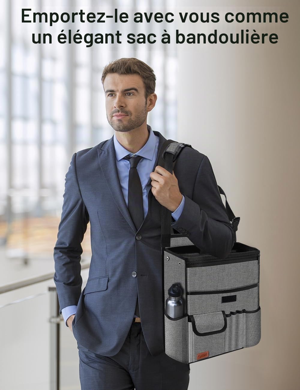 Smof Organisateur de siège arrière pour siège avant/passager, organiseur de siège arrière pour fichiers, fournitures de bureau, organiseur de siège arrière pour enfants avec poche séparée pour