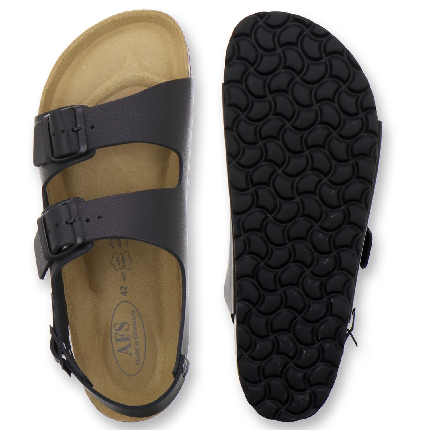 AFS-Schuhe Comodi sandali da uomo in pelle, taglia 40-47 - Made in Germany
