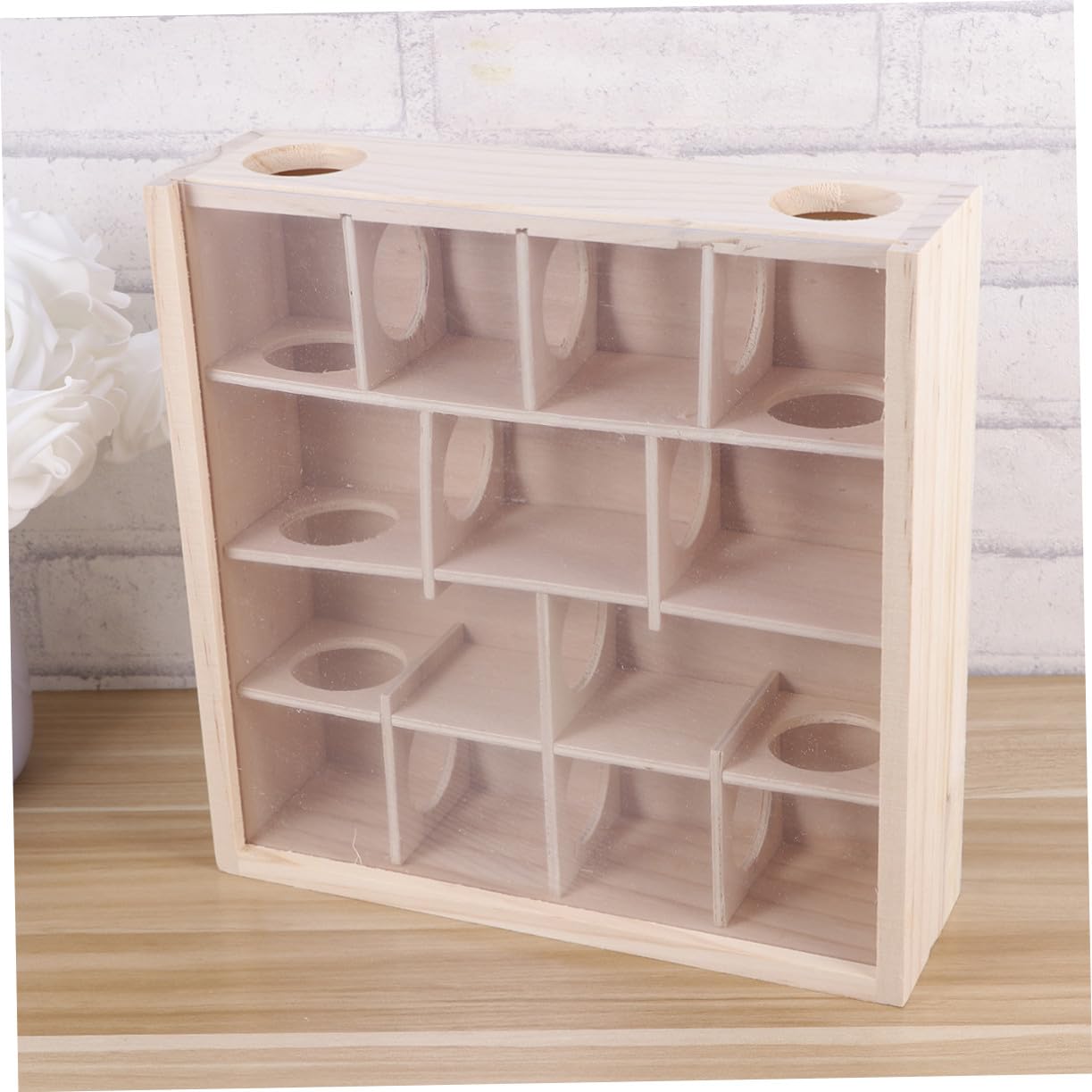 Supvox Hamster Holzlabyrinth Natürliches Holz Material Kleintier Tunnel für Kleine Hamster Käfig Zubehör Fördert Bewegung und