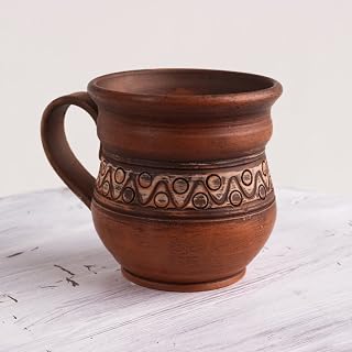 Handmade Pottery Coffee Mug Rustic Eco friendly Drinkware tasses 8.5 oz Modern Ceramic Tea Cup Clay
