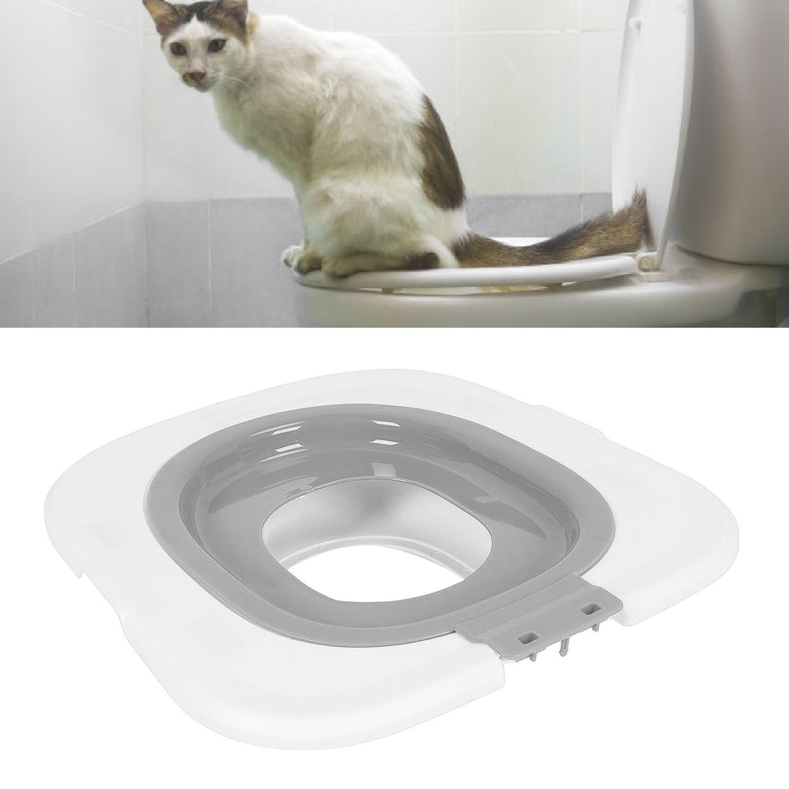 cat toilet training kit reusable cat toilet trainer urinal removable pet toilet training system for home pet shop (gray)