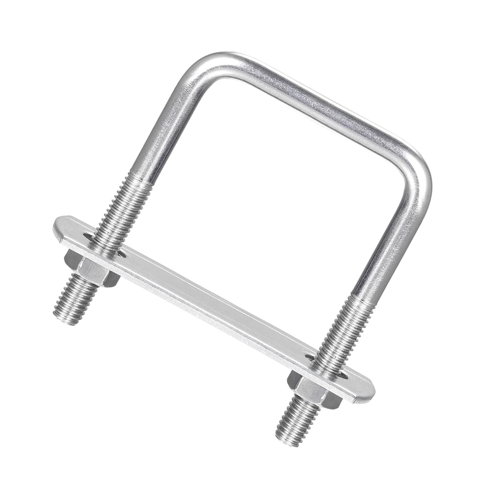 Unifizz Square U-Bolt,2 Set 304 Stainless Steel M6 U Bolts 40mm(1.65") Inner Width 60mm Length with Nuts and Frame Plate for Automobiles Boat Trailer