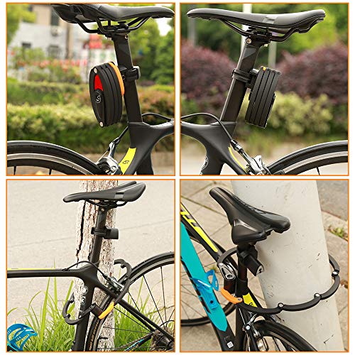 Image of WOTOW Folding Bike Lock, Heavy Duty Steel Foldable Bike Chain Lock with Mounting Bracket, 35 inch Unfolding Anti Theft Bicycle Lock with 3 Key for Mountain Road City Bikes Scooter Motorcycle