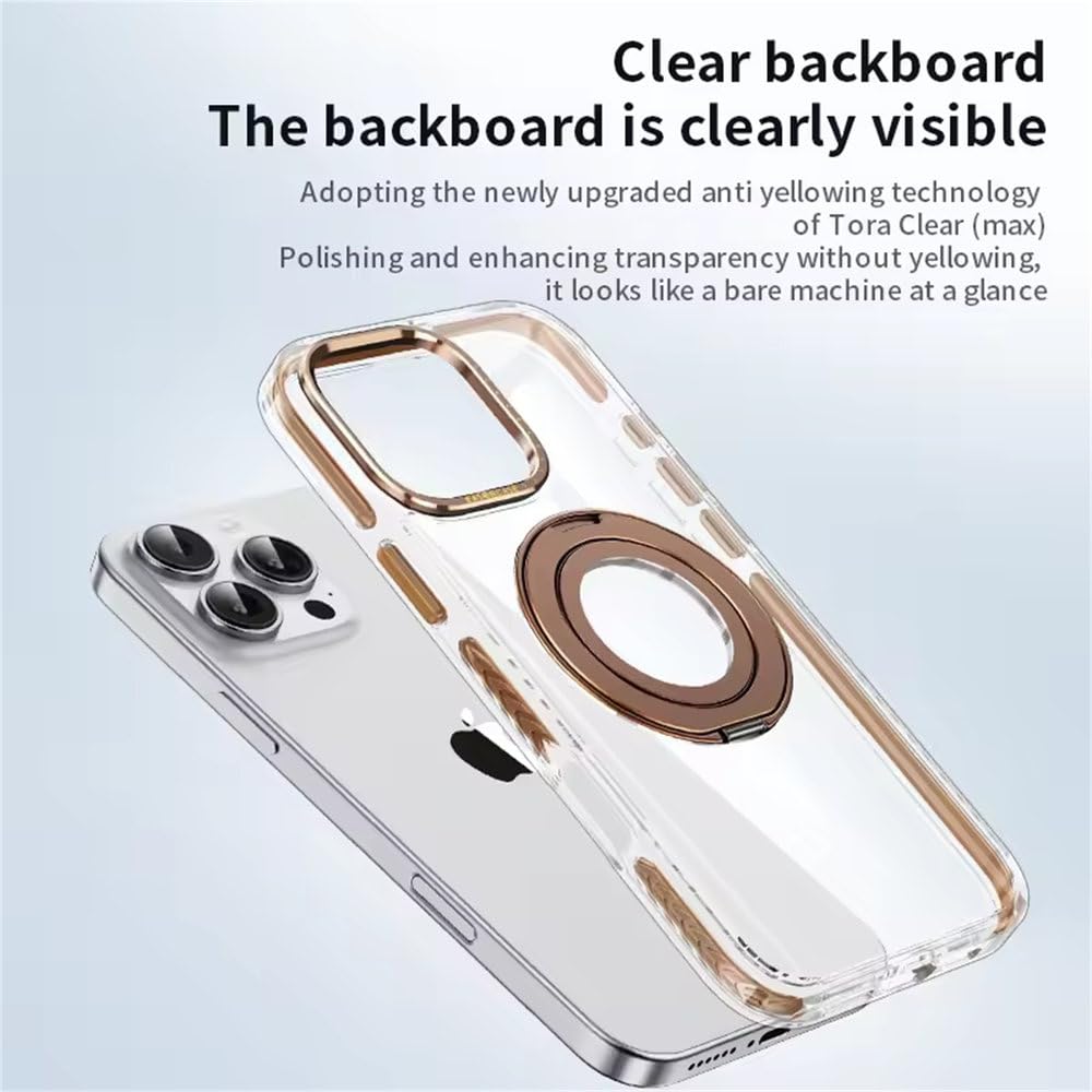 Magnetyczny obrotowy uchwyt antypoślizgowy na telefon iPhone 17 16 15 14 13 12 Pro Max 17 Air 14 15 16 Plus, wstrząsoodporny pokrowiec z funkcją ładowania bezprzewodowego, tytanowoszary, do iPhone