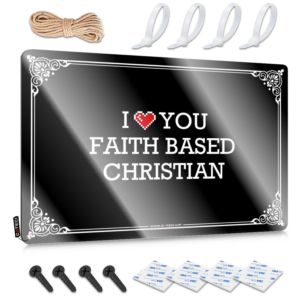 Vintage Bathroom Decor Hippie Farmhouse Signs - I Love You Faith Based Christian Rustic Wall Art Reusable Easy Hang For Cottage(30X40CM)