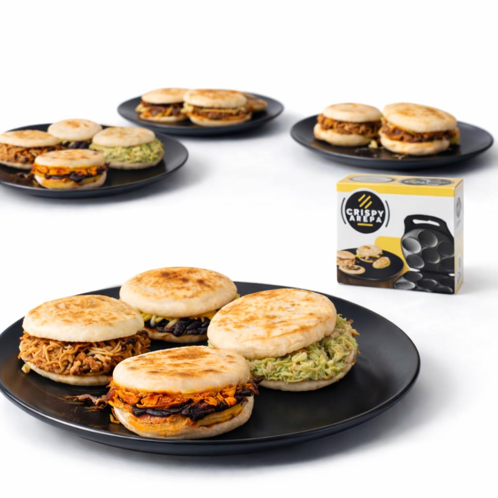 Tostiarepas venezolanas, 6 unidades, listas en 6 minutos, doradas y crujientes