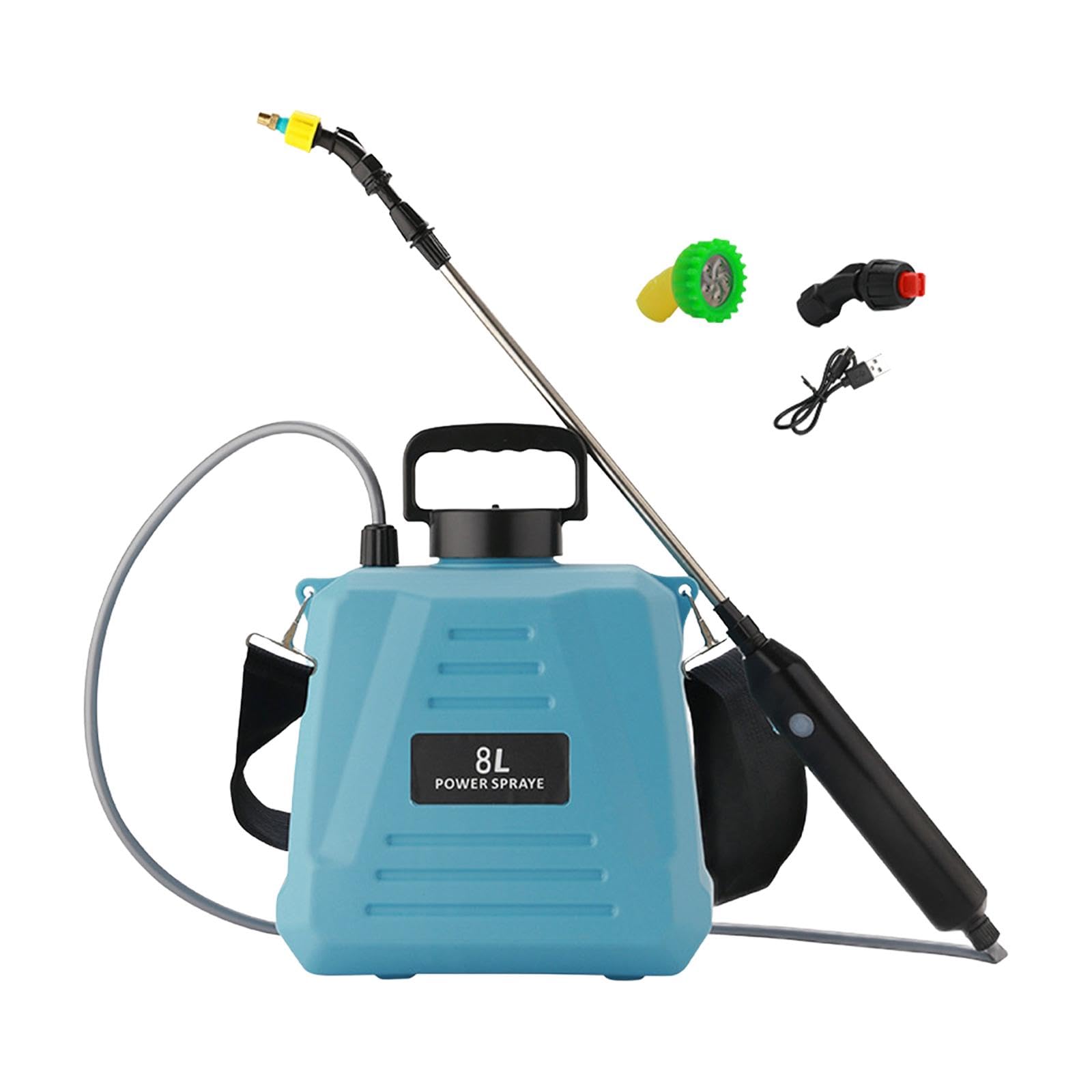 Pulvérisateur électrique à Haute Performance pour Jardinage, Bouteille de Pulvérisation Incluse, 8 L Bleu