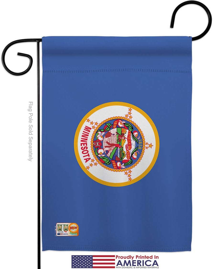 Minnesota Garden Flag Set Wall Holder Americana States USA American Territories Republic Country Particular Area Small Decorative Gift Yard House Banner Made In 13 X 18.5
