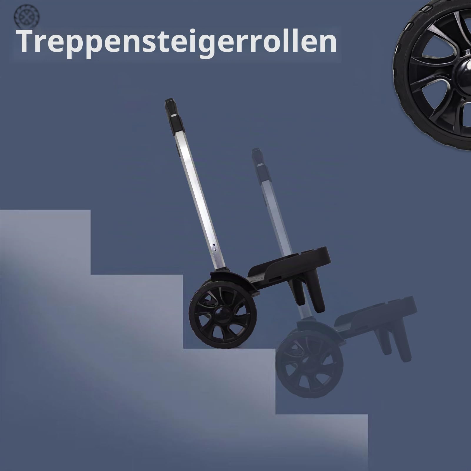 Faltbarer Rucksackwagen aus Aluminium mit großen Rädern, Stabiler Gepäckwagen mit Kantenschutz, Transportwagen für Rucksack, Laptoptasche, Einkaufstasche & Reisen, leicht & tragbar