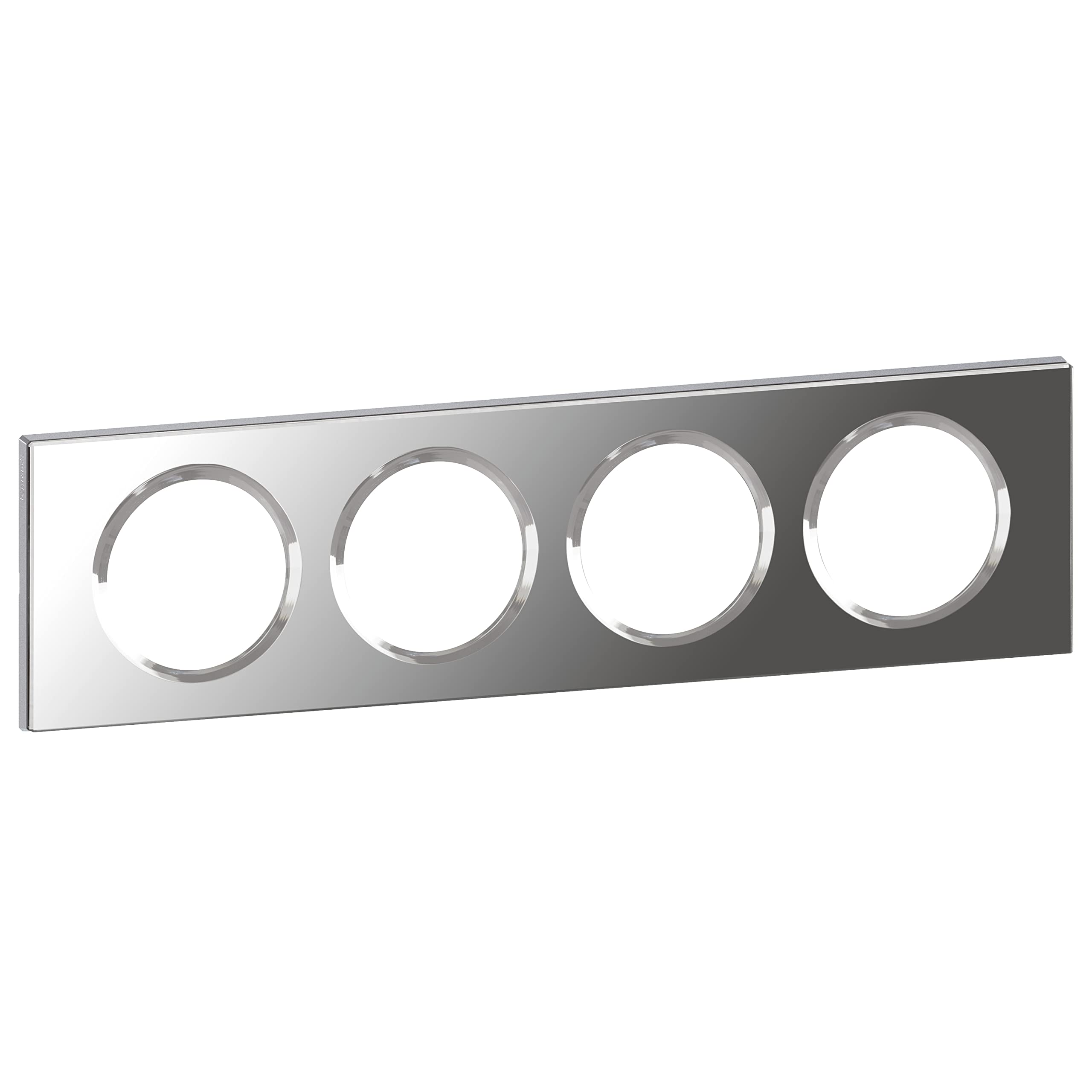 LEGRAND - Céliane Plate - Finishing Plate for Céliane Sockets and Switches - 4 Stations - Mirror Glass, Verre Miroir