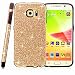 MEKO Galaxy S6 Case, Glitter Bling - Built in Sparkles Soft Gel Flexible Rubber Case[Perfect Fit] [Scratch Resistant] for Samsung Galaxy S6 -- (Gold)