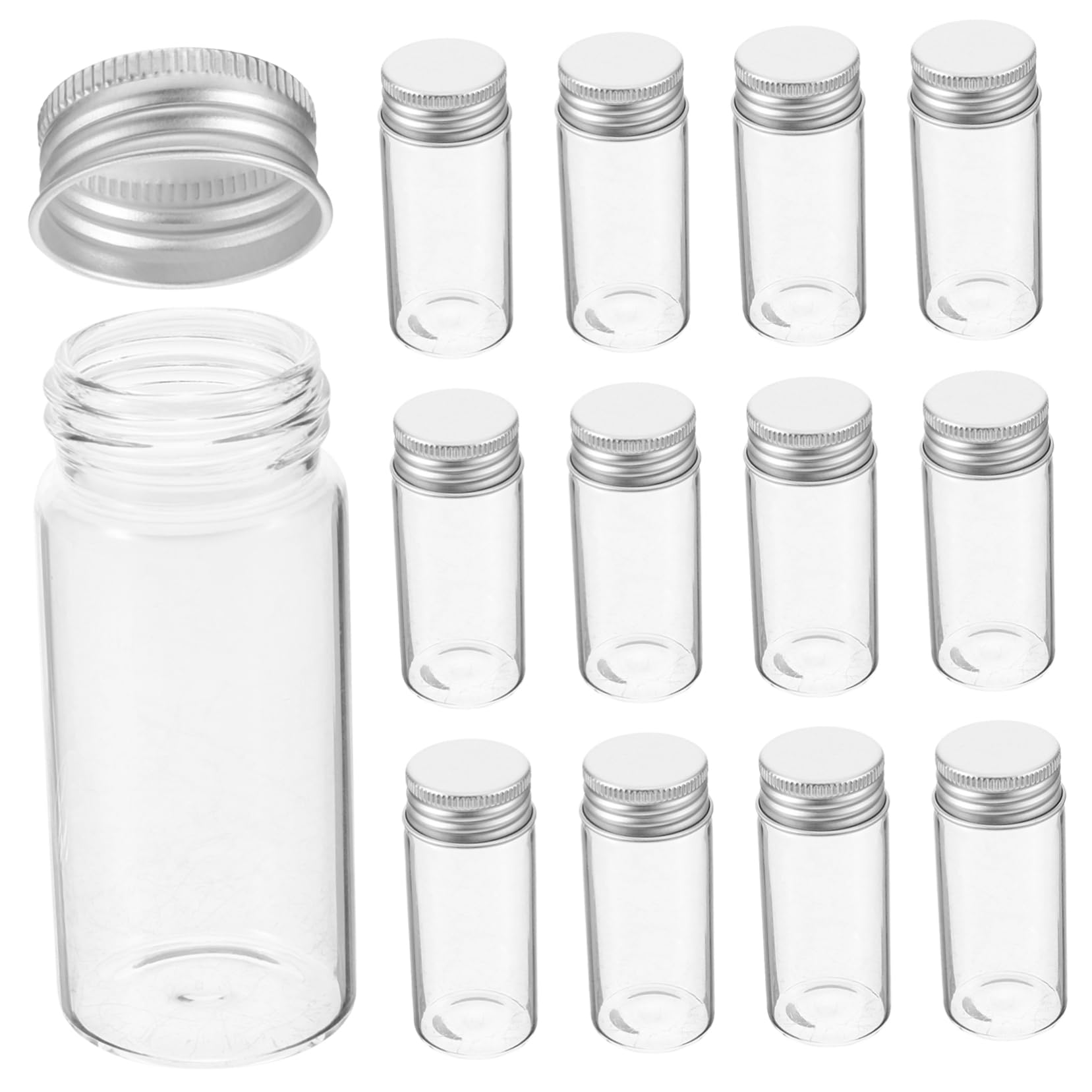 Glasreagenzgläser 30ml mit Deckel für Labor und Proben | Glas, 24 Stück Pack, Auslaufsicherer Verschluss, Praktische Kappen, für Flüssigkeiten und Pulver