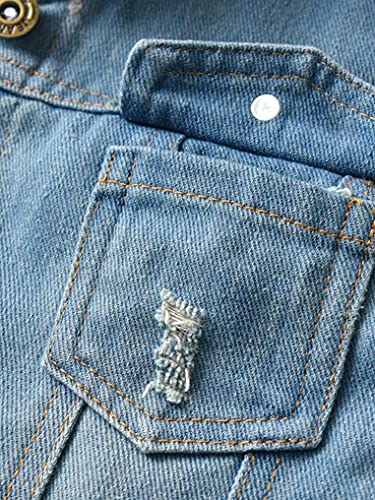 Boys Girls Denim Jacket Kids Toddler Lapel Long Sleeve Button Down Hat Denim Coats Jeans Jacket Outerwear4