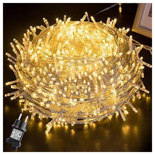 GlobaLink Guirlande Lumineuse, 500LED 100M Guirlande Lumineuse Noël 8 Modes d'éclairage Intérieur et Extérieur Étanche en Basse IP44, Décoration pour la maison,fête Noël,mariage et party etc