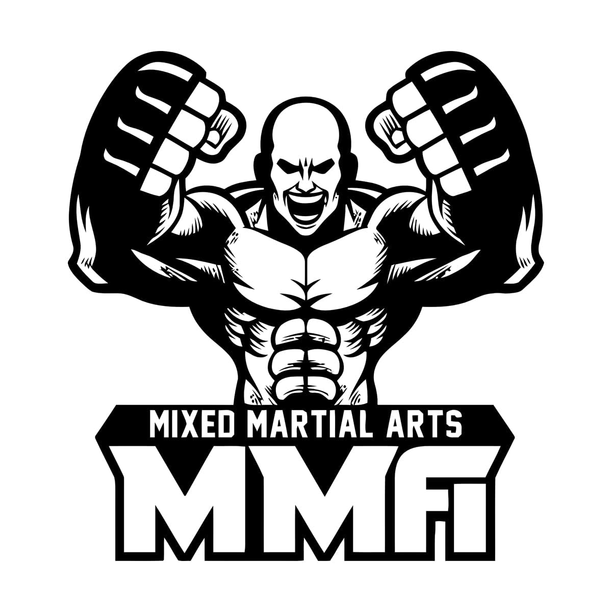 Goozan Black Mma Fighter Mixed Martial Arts Sports Gymnastics Wall Decals 72X77.1cm Art Decoration