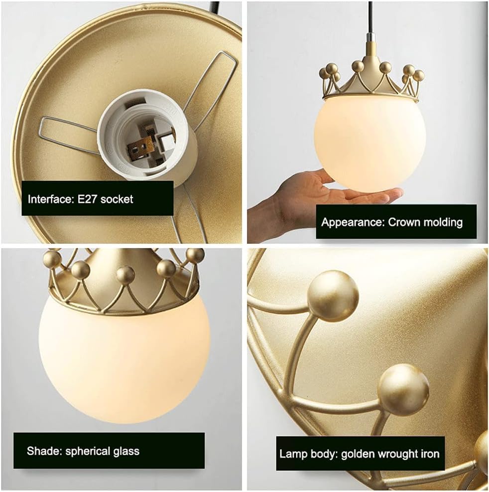 Lámpara de diseño de corona metálica y cristal fino para salón elegante 5