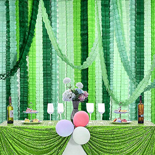 BEISHIDA 12PCS Four Leaf Clover Paper Garland 120ft Green Theme Party Streamer Tissue Flower Hanging Garland for Wedding Baby Shower Christmas Birthday St.Patricks Party Decor
