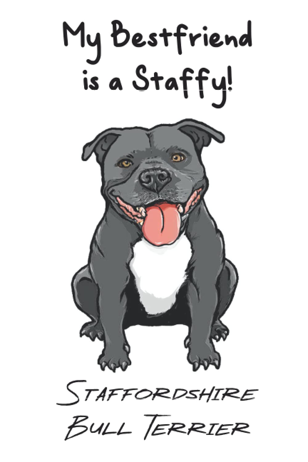 Staffordshire Bull Terrier Print Notebook - Blue Staffy Version