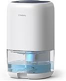 CONOPU Deumidificatore Casa, Spegnimento Automatico e Luce LED Colorata, Aggiornamento della Tecnologia Peltier, Deumidificatore Portatile e Ultra Silenzioso, Bianco, ‎25.6 x 15 x 15 cm White & Blue