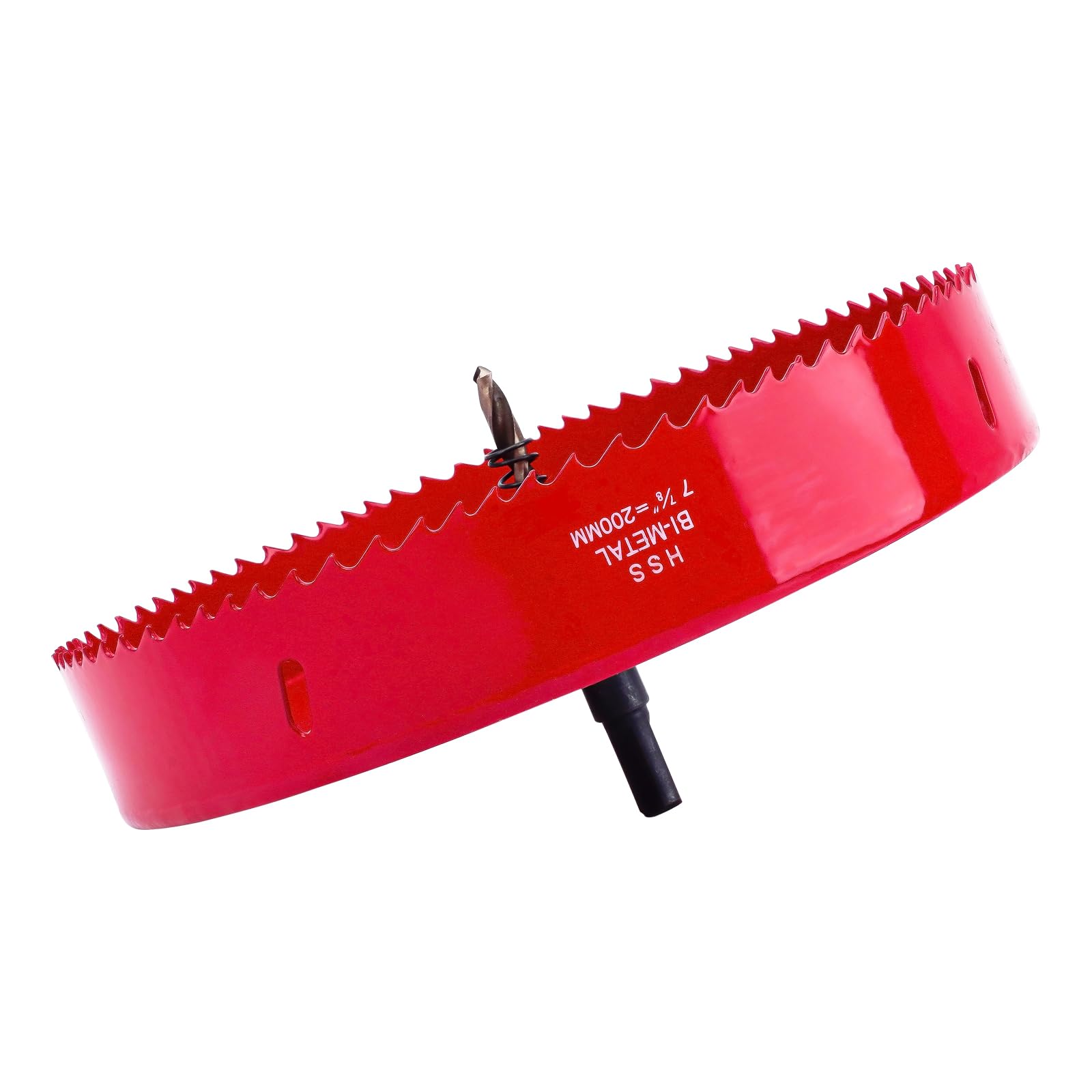 M42 Bi-Metal Hole Saw | Dual Flute Design for Cast Iron/Plastic/Resin | Heat-Treated Arbor with Pilot Bit | Fast Cutting, Long Life Blades for Plumber, Conduit, Kitchen, Bathroom and More (200mm)