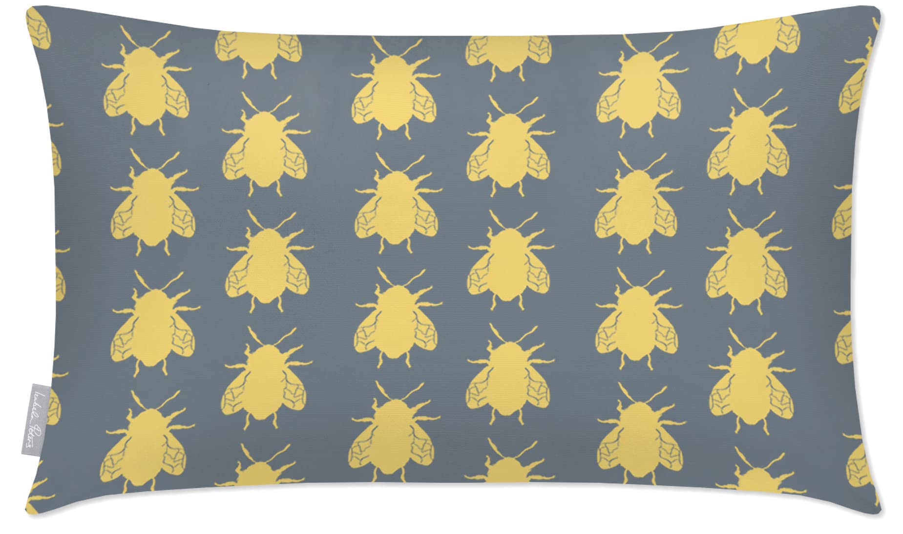 Izabela Peters French Grey Bees Garden Cushions, 50 x 30 cm, Waterproof, Filled Seat Cushions