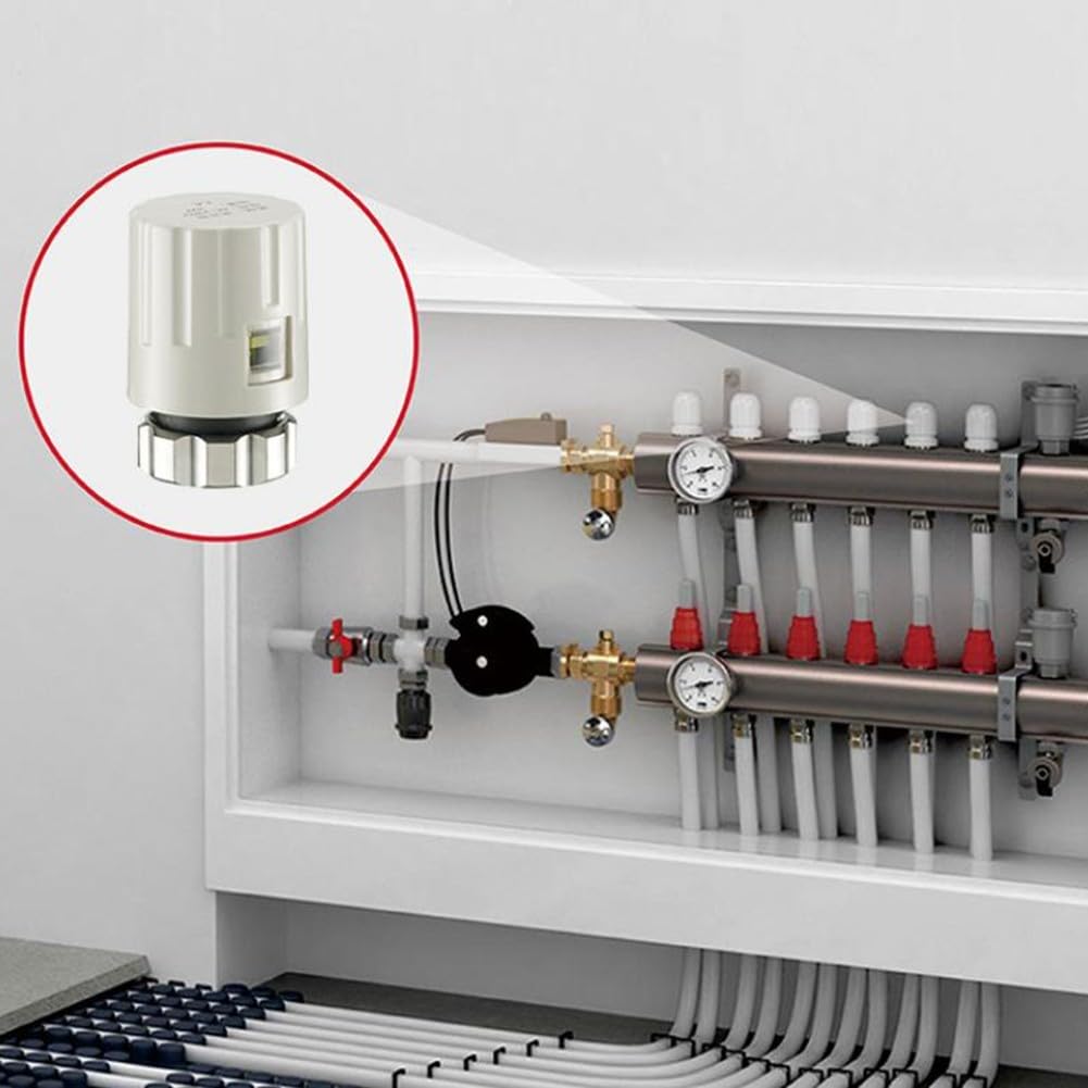 Valvola attuatore termico elettrico da 230 V, compatibile con controller programmabili, M30 x 1,5 mm per un controllo preciso del riscaldamento a pavimento (10 pezzi)