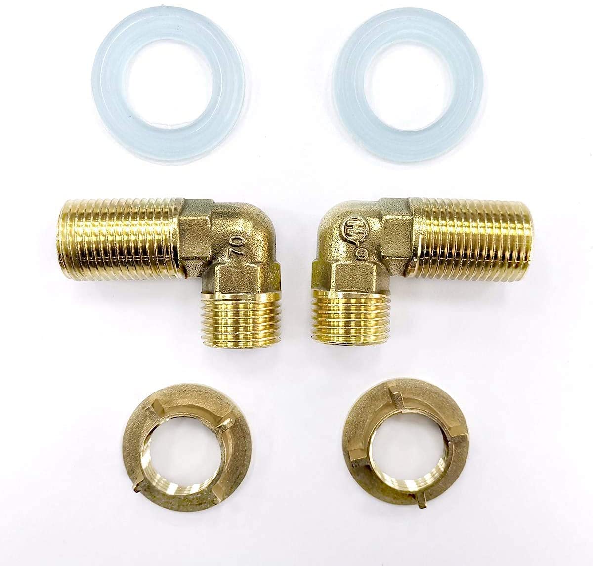 AiruidaInstallation kit for Wall Mount Commercial Sink Faucets Connector Set Stainless Steel Commercial Kitchen Prep Utility Sink G1/2" Male 90 Degree