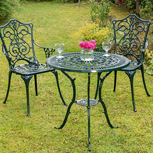 MERXX Bistro-Set Lugano grün , 3tlg. aus Aluminiumguss