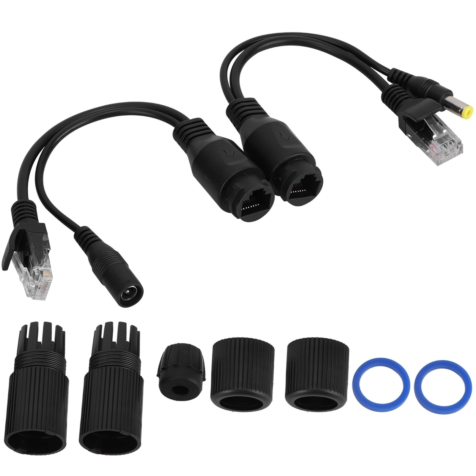 aqxreight 12V Power Over Ethernet Passive POE A Cable Splitter Injector Black Materi This A Sturdy Cable Housing and Even Environments (Black)