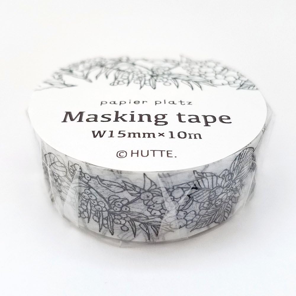 Papier Platz Japanese Washi Masking Paper Tape/HUTTE. / Rose/Tree Nuts (Tree Nuts [37-612])