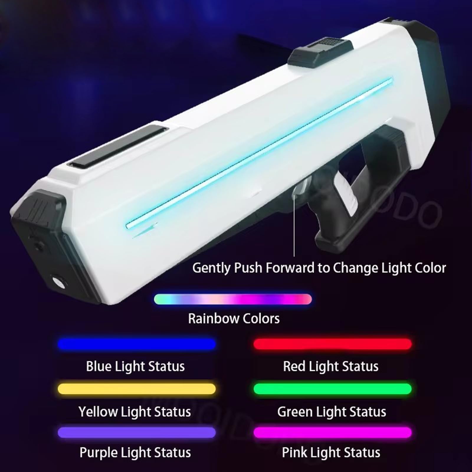 RapidJet Pro - Electric Pulse Water Gun, Automatische Nachfüllfunktion, 7 Farben LED-Lichteffekte Wasserpistolen mit 10 Metern Reichweite, Sommer Outdoor Spielzeug für Erwachsene und Kinder (Schwarz)