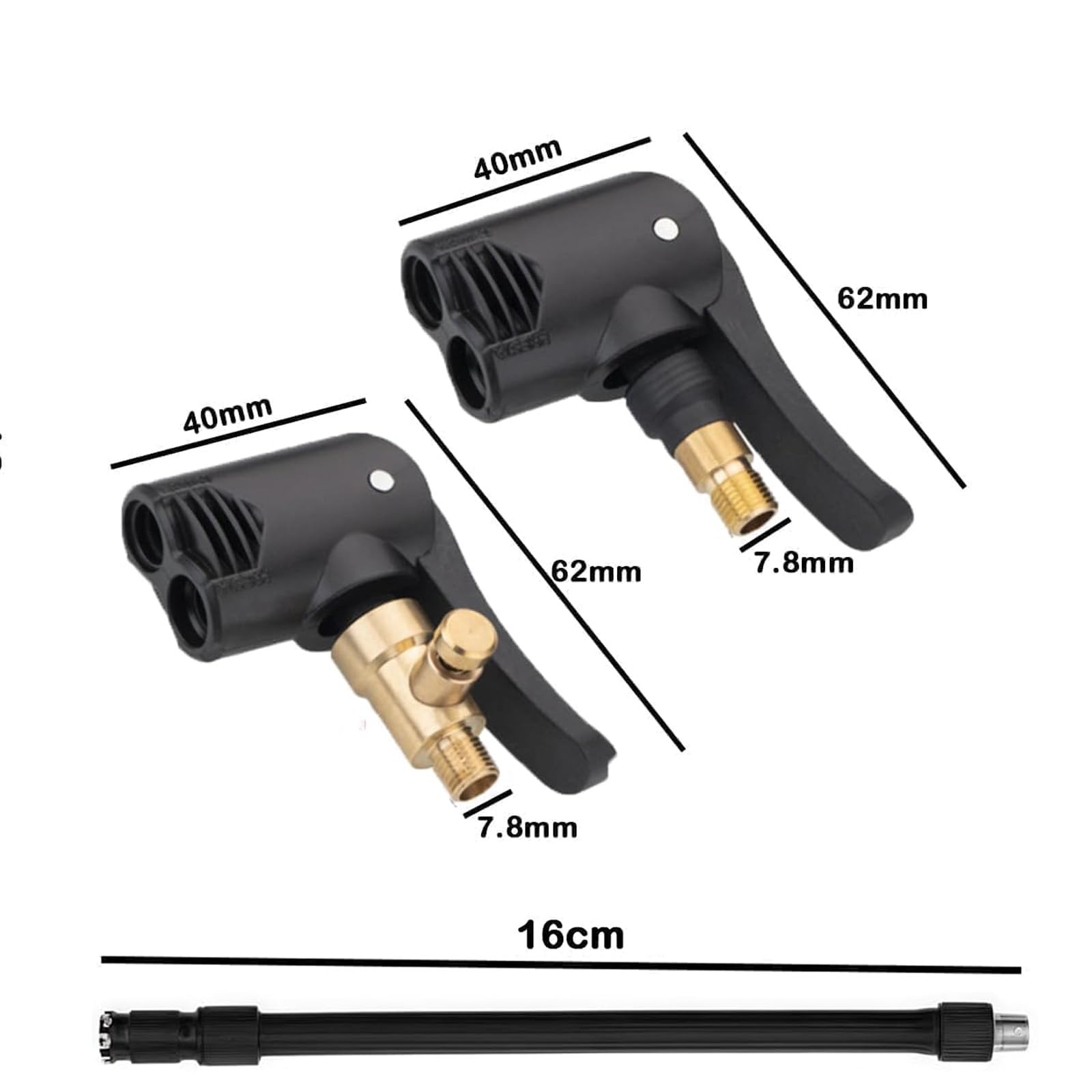 ANBOO 8 sztuk Adapter do wentyla francuskiego Wentyl samochodowy na wentyl francuski, Złącze do pompy do opon Złącze do pompy do szyn, Przedłużka do wentyla Zestaw wentyli, Akcesoria do napełniania