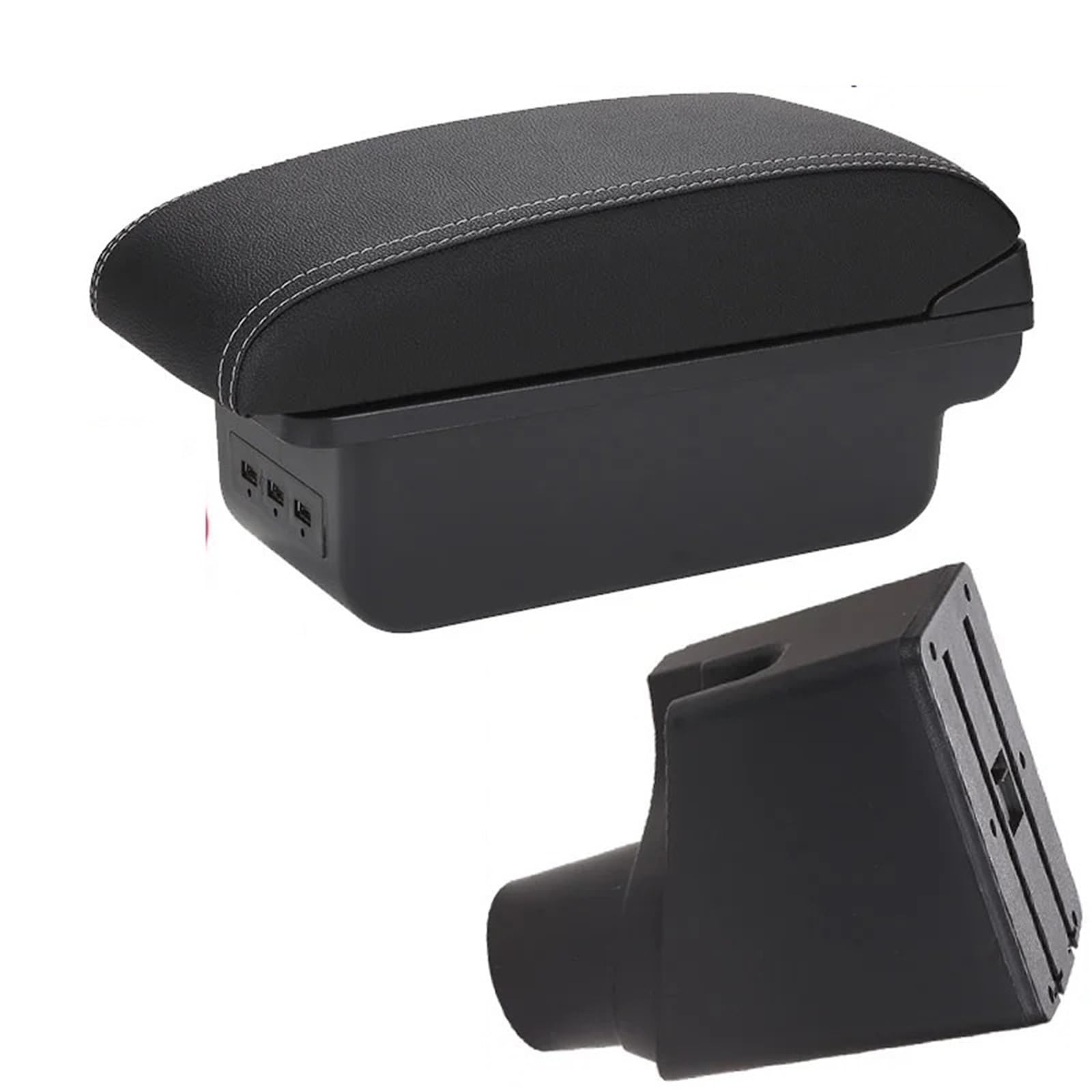 NOKRGQW Car Armrest Box For Toyota For Yaris For Hybrid 2015-2023 Car Armrest Center Storage Box Interior Retrofit Parts(B3 Black white 3USB)