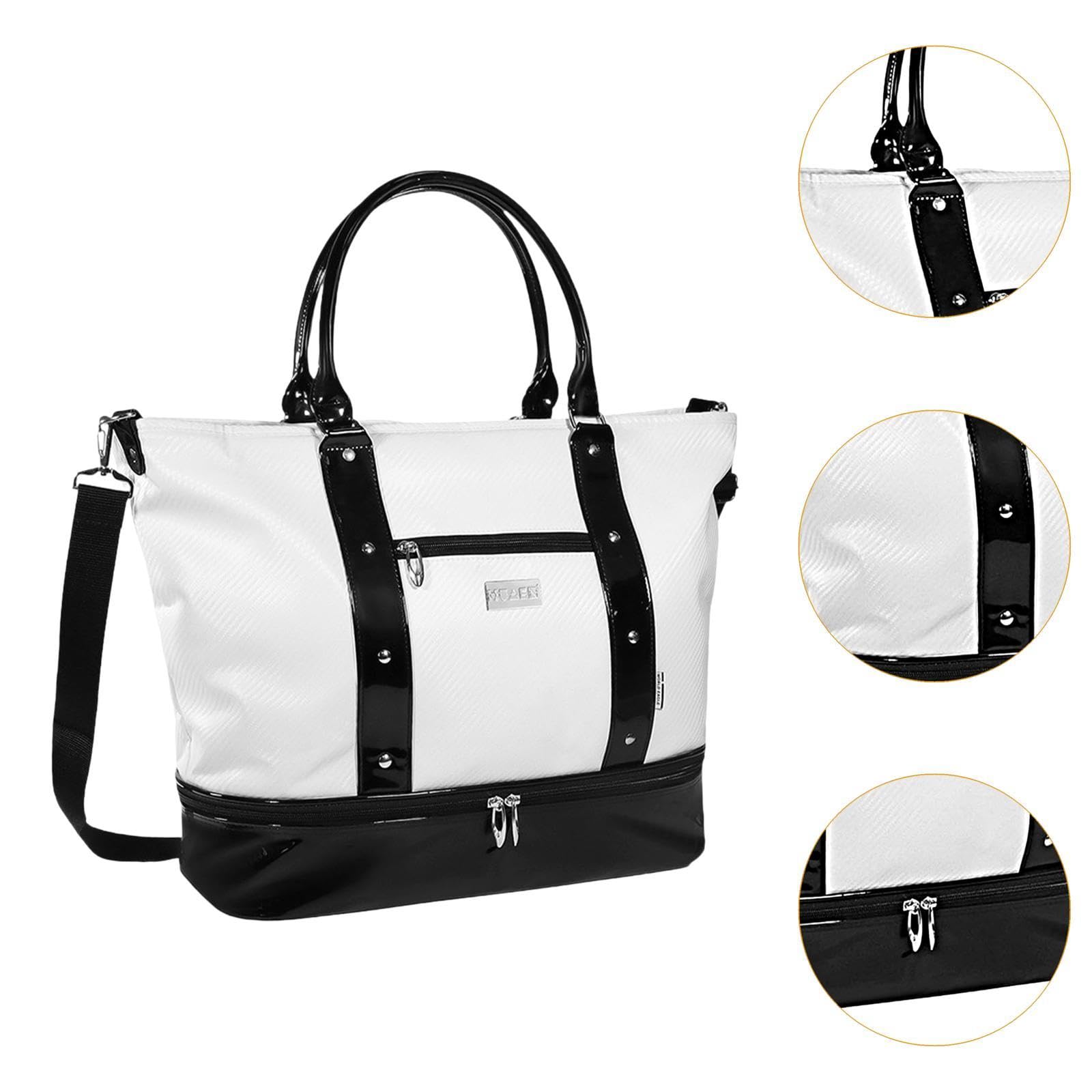 RNXRZANK Sports Duffel Bag for Golf Apparel with Shoulder Strap and Handle for Men and Women, White