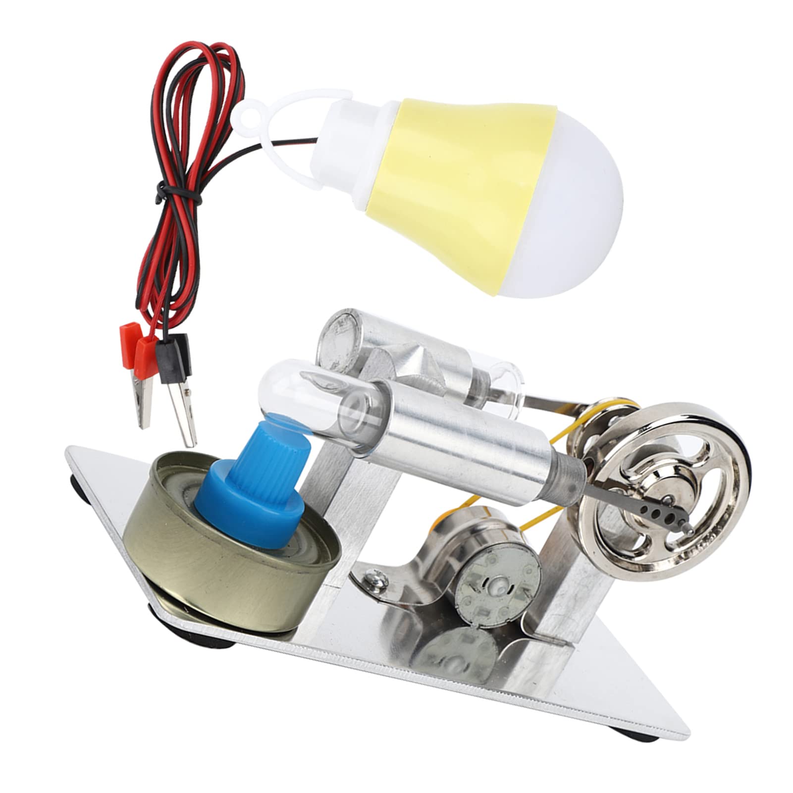 Machine à Vapeur Mini Modèle pour Projets Éducatifs Scientifiques Enfants – Cadre CNC Acier Inoxydable brossé – Jouet Physique Artisanal