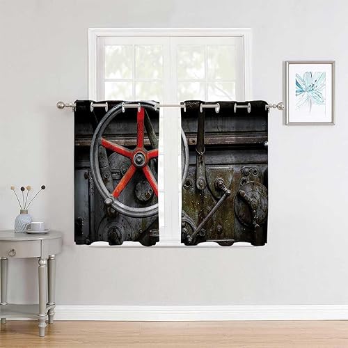 Cortinas De Cocina Modernas Industrial Decor Collection Grommet Short Doorway Cover Pantry Curtain 72Inch Width by 72Inch Length,2 Panels