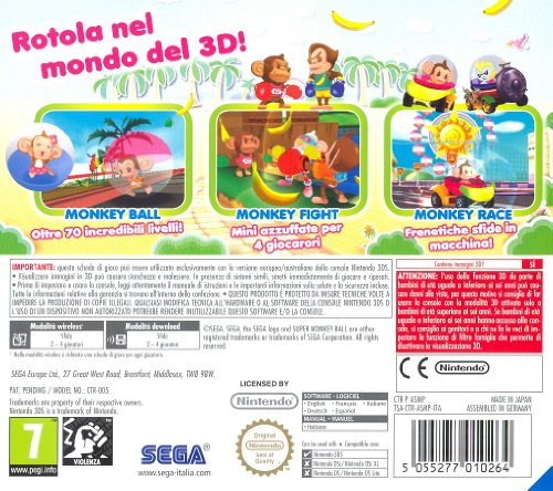Super Monkey Ball 3DS jeu Nintendo action et adresse pour console portable