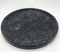 Vista 11 de Bandeja de mármol natural, bandeja decorativa circular de piedra de mármol para mostrador, joyas, tocador, bandeja pequeña redonda, 5-1/2 pulgadas