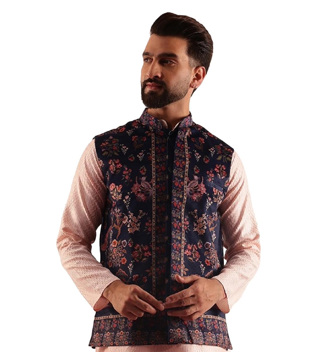 sojanya (Since 1958 Men's Velvet Nehru Jacket With Paisley Print-picture-26
