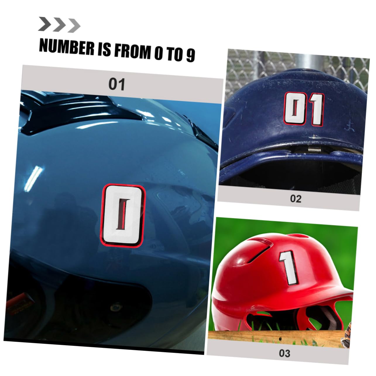 Lot De 2 Autocollants Réfléchissants Pour Casque De Football, Baseball Ou Hockey – Numéros, Décoration, Film Réfléchissant, 20,5x12 Cm, Ne Laisse Pas De Trace