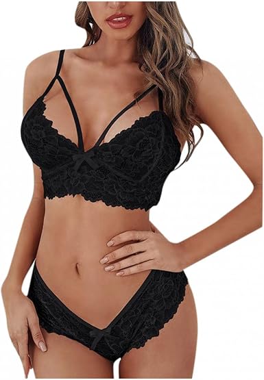 Amazon.com: Lencería sexy de dos piezas para mujer, lencería de encaje,  lencería sexy de moda, lencería sexy : Ropa, Zapatos y Joyería
