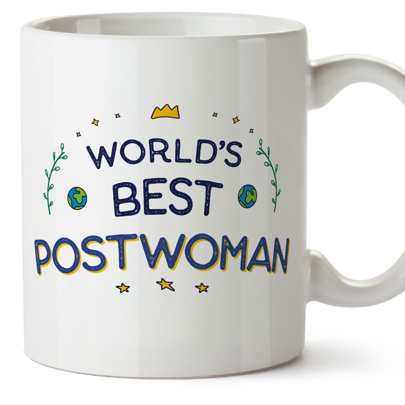 MUGFFINS Postwoman Woman Mug - in English - World's Best - Funny Gift for Colleagues - Ceramic 11oz Mug โ image 1