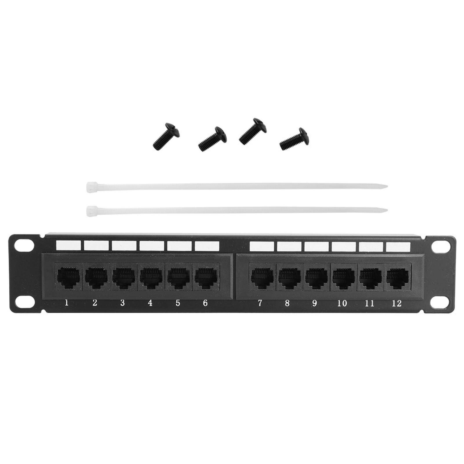 Panneau de brassage RJ45 CAT6A 12 ports UTP sans support de câble réseau Ethernet