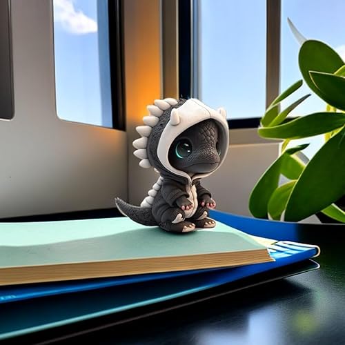 Miniatura 6 de Figuras de dragón geniales, figuras de dragón de dibujos animados, divertidas y lindas figuras de resina, mini escritorio para el hogar, oficina,