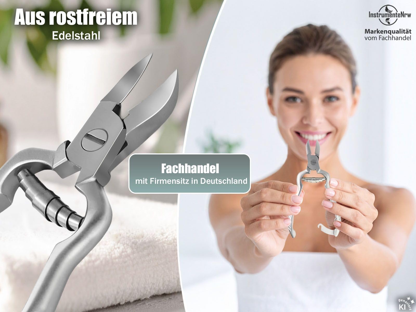 Nagelzange Solingen für starke Fußnägel Made in Germany 14 cm | Solinger Profi Maniküre Pediküre Zange aus hochwertigem Edelstahl zur präzisen Nagelpflege von Finger- und Zehennägel