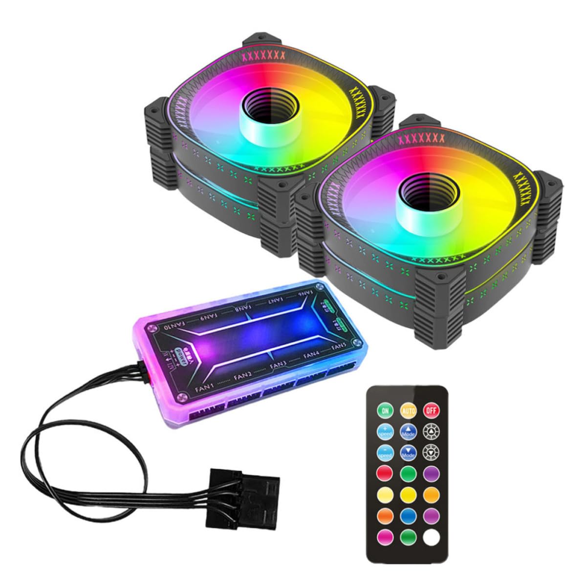 YARNOW Ventiladores Silenciosos Argb para Caja de PC con Controlador, Refrigeración y Diseño en Abs y Cobre, Ideales para Fiesta Verano y Salas de Juegos