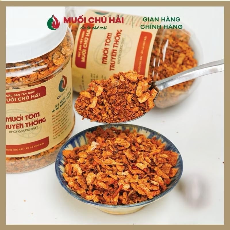 Muoi Tom Tay Ninh Chu Hai Chopspices Traditional Vietnamese Shrimp Salt Seasoning, Natural Spiced mixed - 450 gram